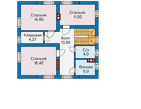 Планировка мансардного этажа :: Проект дома из газобетона 59-51