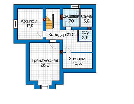 Планировка цокольного этажа :: Проект дома из газобетона 60-27