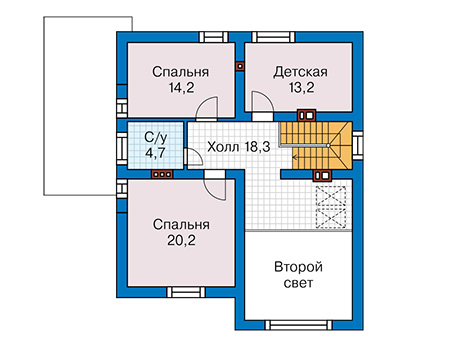 Планировка мансардного этажа :: Проект дома из газобетона 60-37