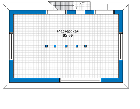 Планировка мансардного этажа :: Проект дома из газобетона 60-48