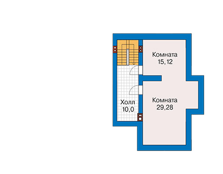 Планировка мансардного этажа :: Проект дома из газобетона 60-73