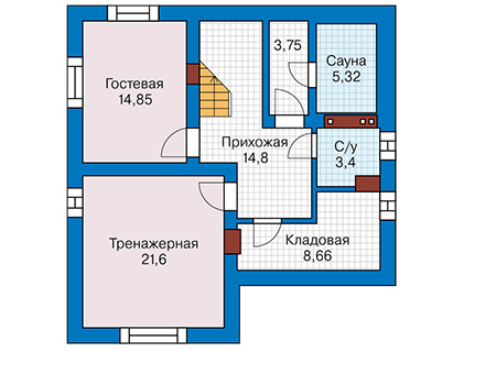 Планировка цокольного этажа :: Проект дома из газобетона 62-12