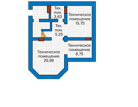 Планировка цокольного этажа :: Проект дома из газобетона 66-36