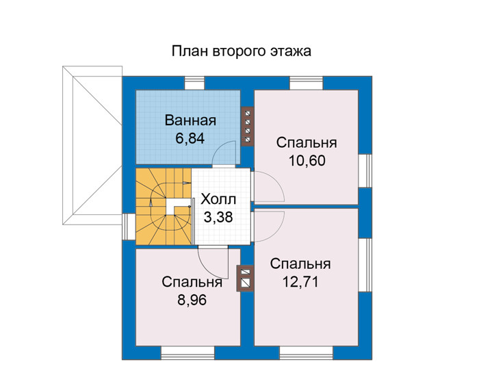 Планировка второго этажа :: Проект дома из газобетона 67-68