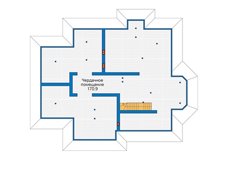 Планировка мансардного этажа :: Проект дома из кирпича 73-45