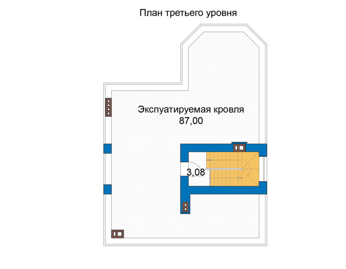 Планировка мансардного этажа :: Проект дома из кирпича 74-85