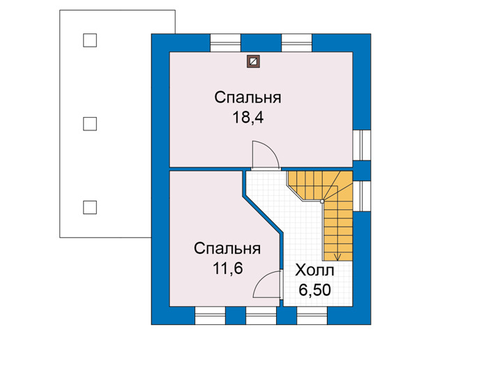 Планировка мансардного этажа :: Проект дома из кирпича 75-50