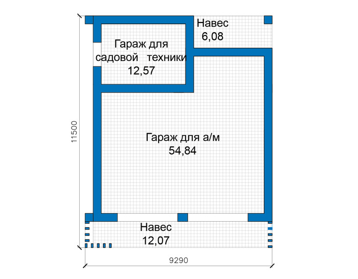 Планировка первого этажа :: Проект дома из кирпича 75-62