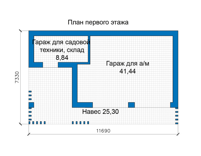 Планировка первого этажа :: Проект дома из кирпича 75-81