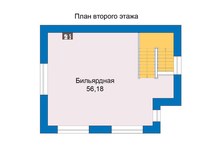 Планировка второго этажа :: Проект дома из газобетона 80-64