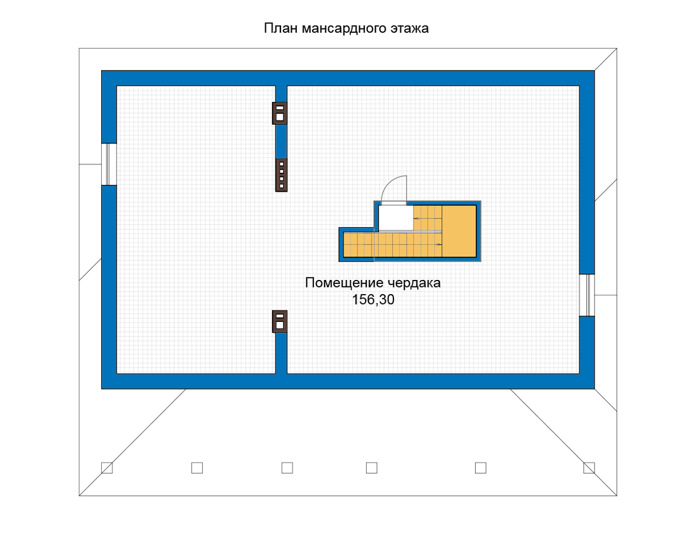 Планировка мансардного этажа :: Проект дома из газобетона 81-10