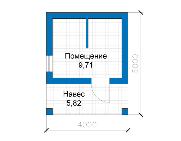 Планировка первого этажа :: Проект дома из газобетона 82-57