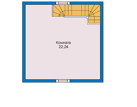 Планировка мансардного этажа :: Проект каркасного дома 90-58