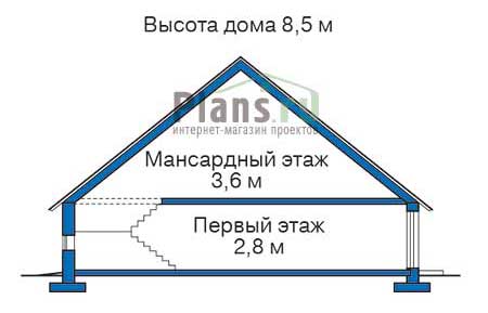 Высота этажей в проекте деревянного дома 10-09