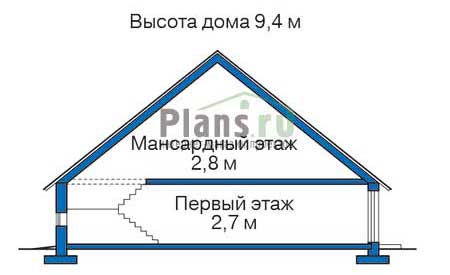 Высота этажей в проекте деревянного дома 10-27