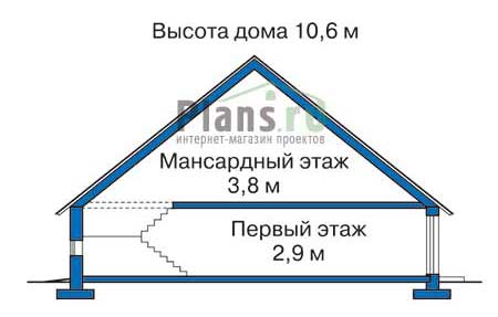 Высота этажей в проекте дома из кирпича 34-35