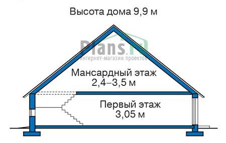 Высота этажей в проекте дома из кирпича 37-01