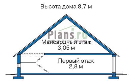 Высота этажей в проекте дома из кирпича 37-04