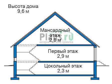 Высота этажей в проекте дома из кирпича 39-40