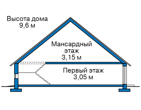 Высота этажей в проекте дома из кирпича 43-35