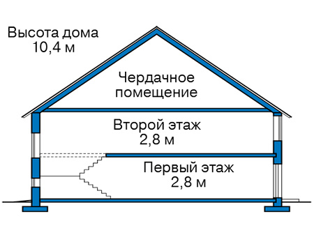 Высота этажей в проекте дома из кирпича 44-75