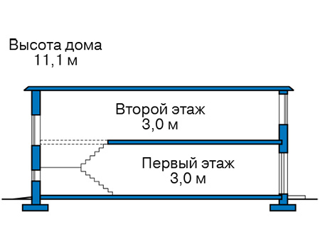 Высота этажей в проекте дома из кирпича 48-41