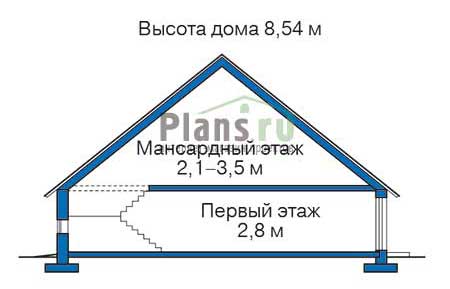 Высота этажей в проекте дома из газобетона 54-21