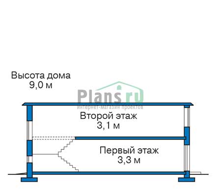 Высота этажей в проекте дома из газобетона 56-51