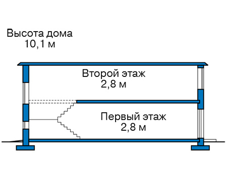 Высота этажей в проекте дома из газобетона 66-97