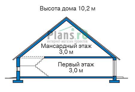 Высота этажей в проекте дома из кирпича 72-58