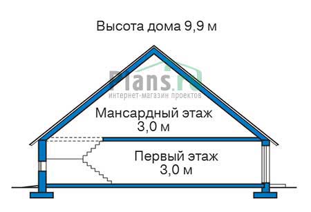 Высота этажей в проекте дома из кирпича 72-63