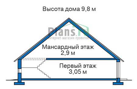 Высота этажей в проекте дома из кирпича 72-64